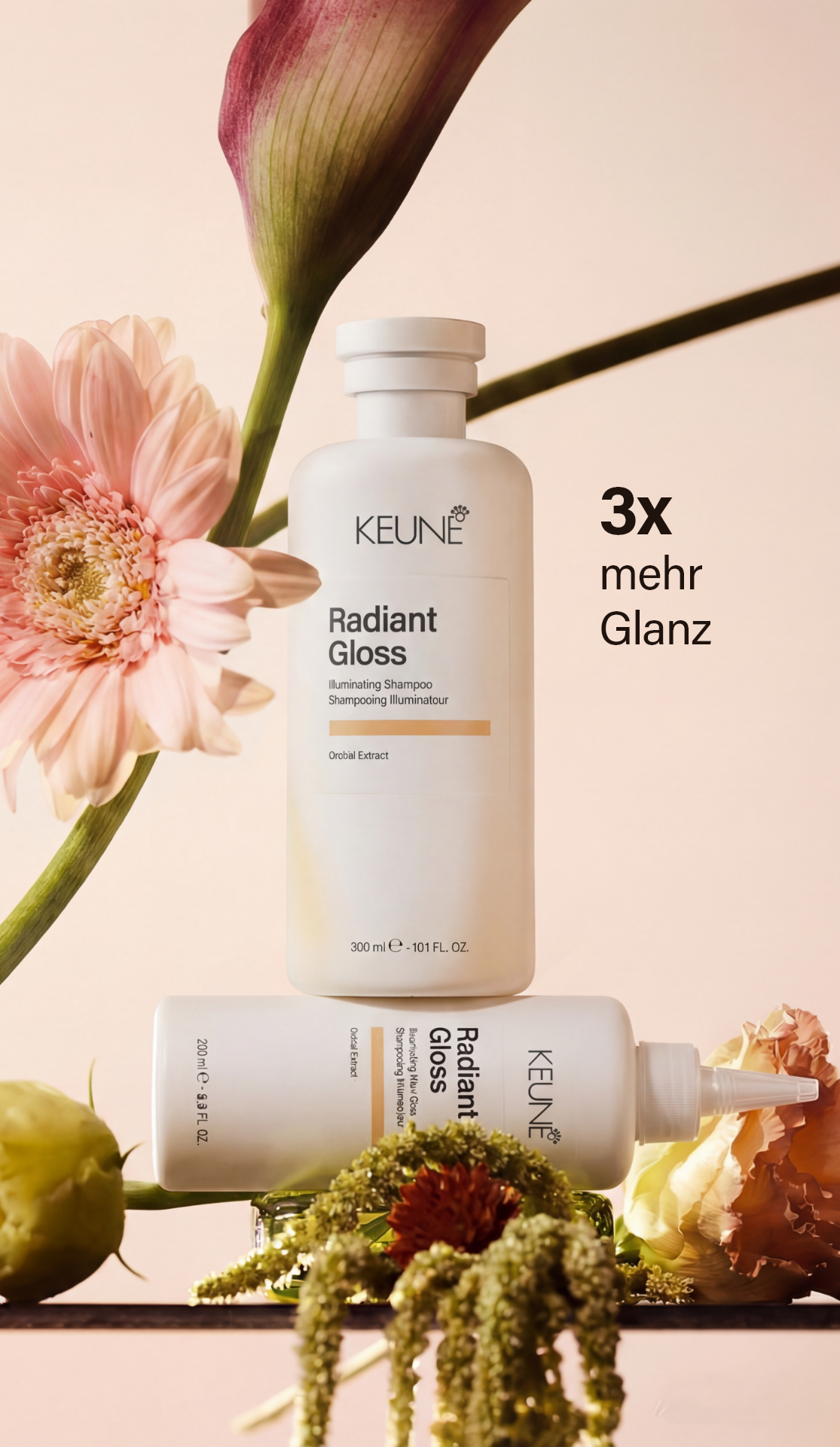 Wie behandelst Du stumpfes Haar? Probiere die Radiant Gloss Maske für glänzendes Haar. Sie reduziert Frizz, verbessert den Glanz 3x – perfekte Keune Haarpflege. 